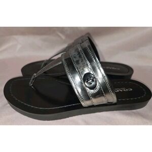 Coach Women's Eileen Sandal, Mirror Metallic Gunmetal, Size : 6.5 B